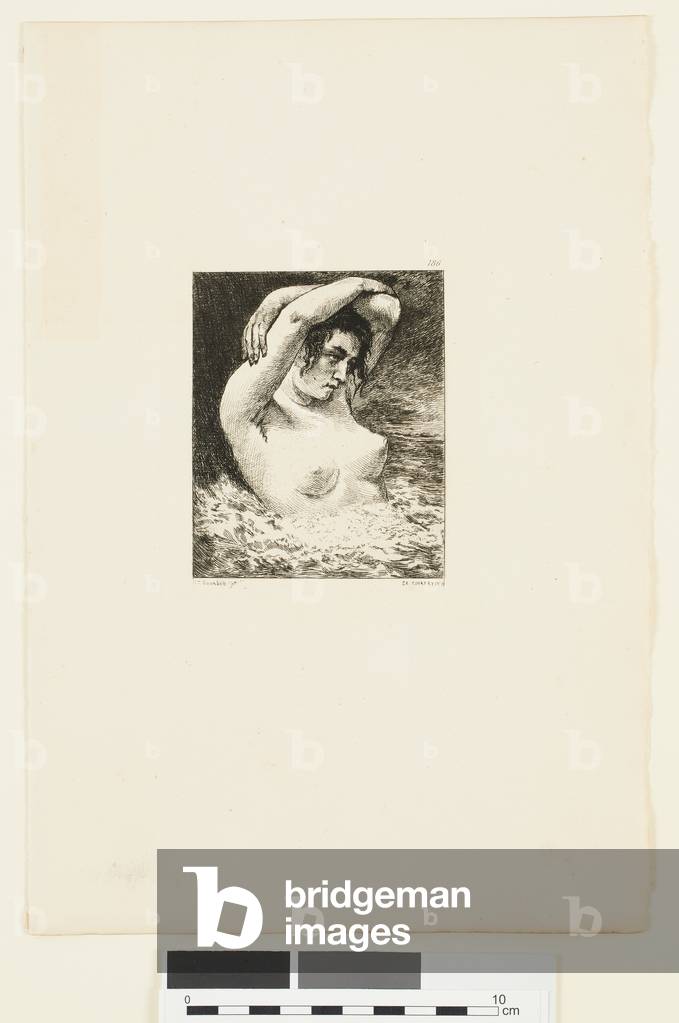 La donna con l'onda basata su un'opera di Gustave Courbet (incisione)