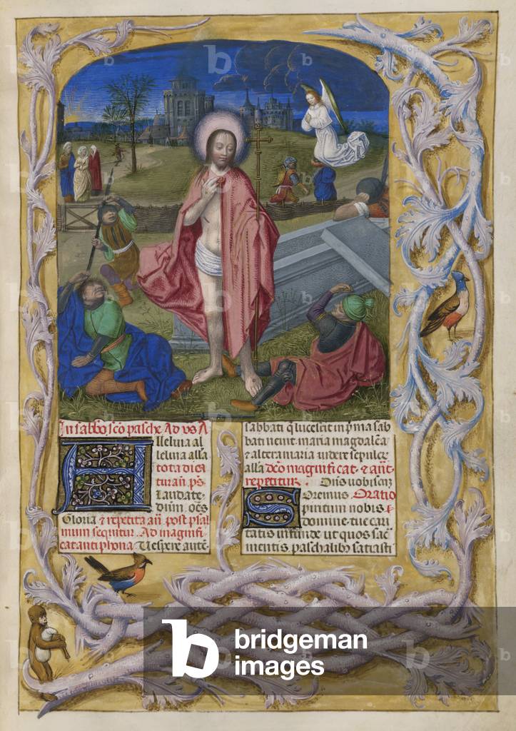 Il Temporale; Domenica di Pasqua. Il Cristo Risorto con tre soldati addormentati; dietro i tre Mari. Testo con