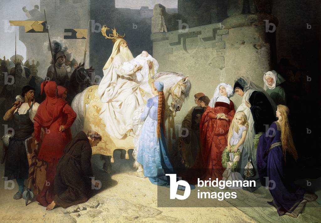 Merlino presentazione Antartico futuro re Artù, 1873 (olio su tela)