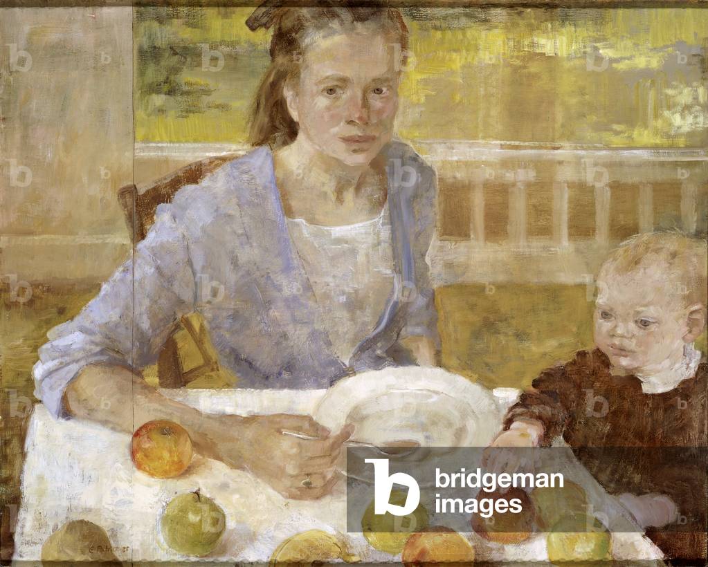 Autoritratto con Beatrice, 1991 (olio su tavola)