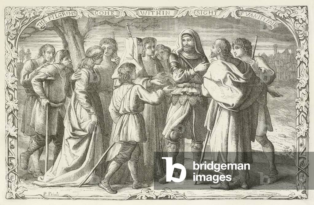 Illustration für den Pilgerfortschritt von John Bunyan (Gravur)