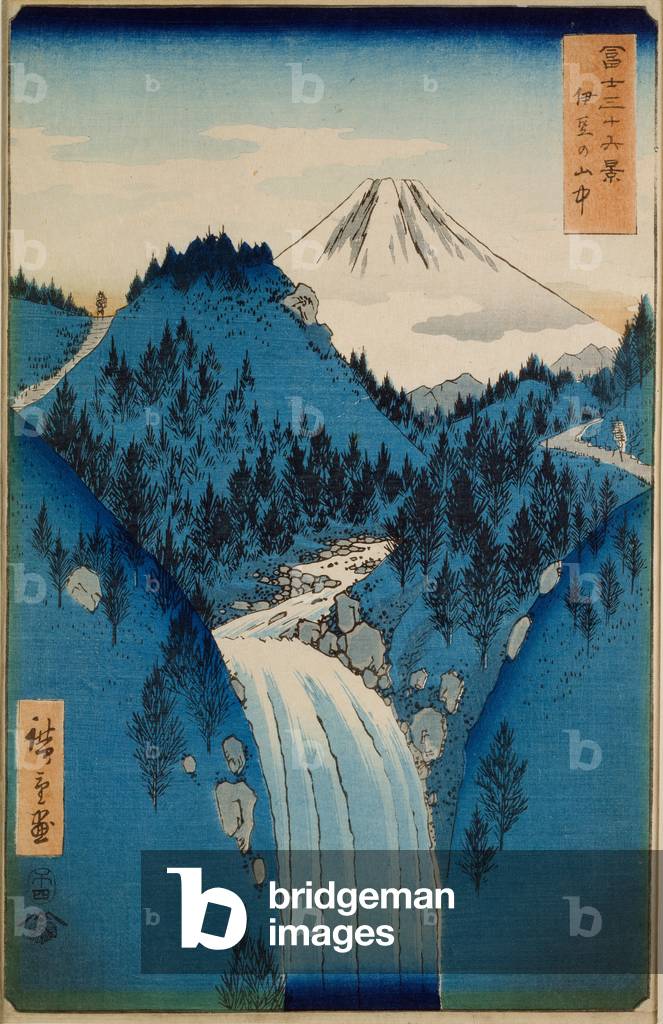Image de Estampe représentant Dans les montagnes de la province d'Izu 1858 par Ando or Utagawa Hiroshige