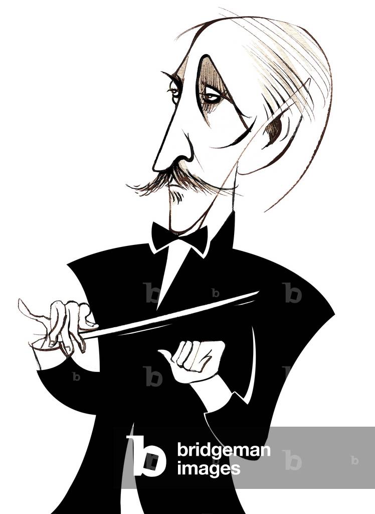 Arturo Toscanini, direttore d'orchestra italiano, (1867 - 1957) caricatura