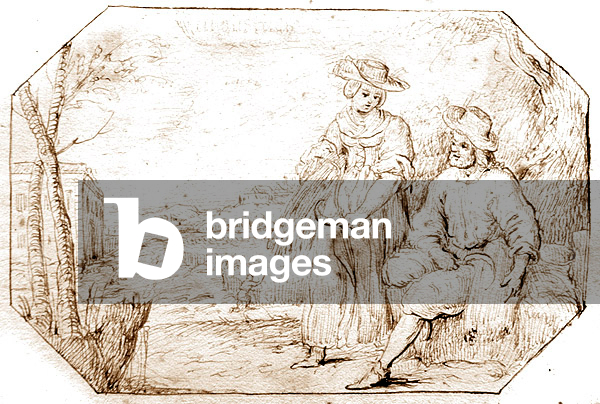 The Four Seasons: Summer - Reaping, um 1675 (Stift- und Sepia-Tinte auf Papier)