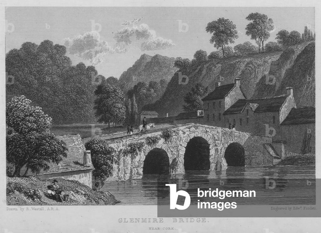 "Glenmire Brücke" von William Westall, b/w