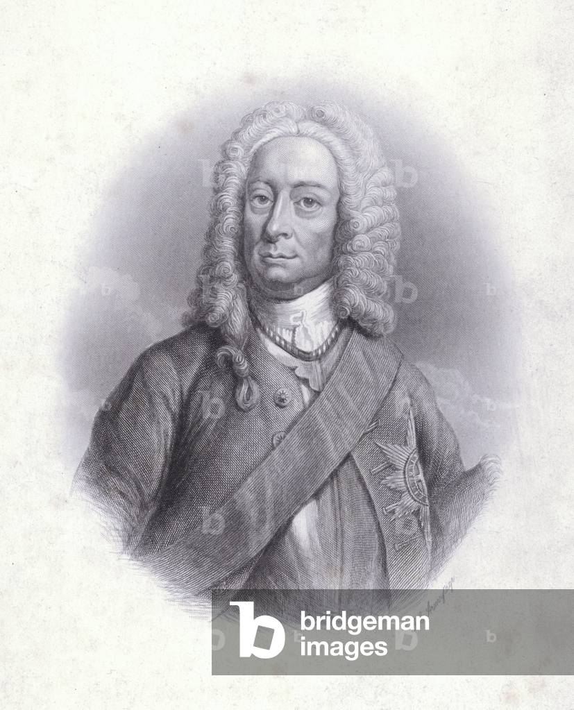 Roi George II (gravure) par English School