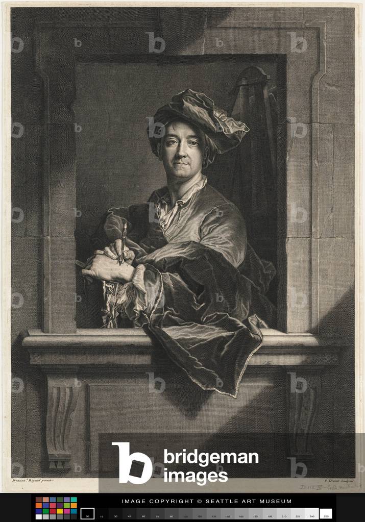 Engraving of Hyacinth Rigaud's Portrait of
Himself by Pierre Drevet