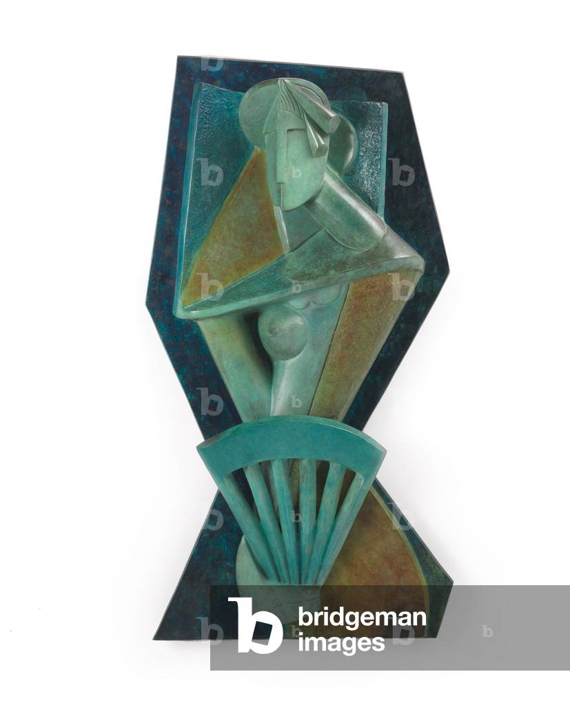 Donna con ventola, 1914 (policromo bronzo)