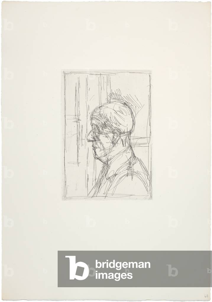 Bild von Gravur "Michel Leiris [im linken Profil II]", 1958-60 von Alberto Giacometti, b/w