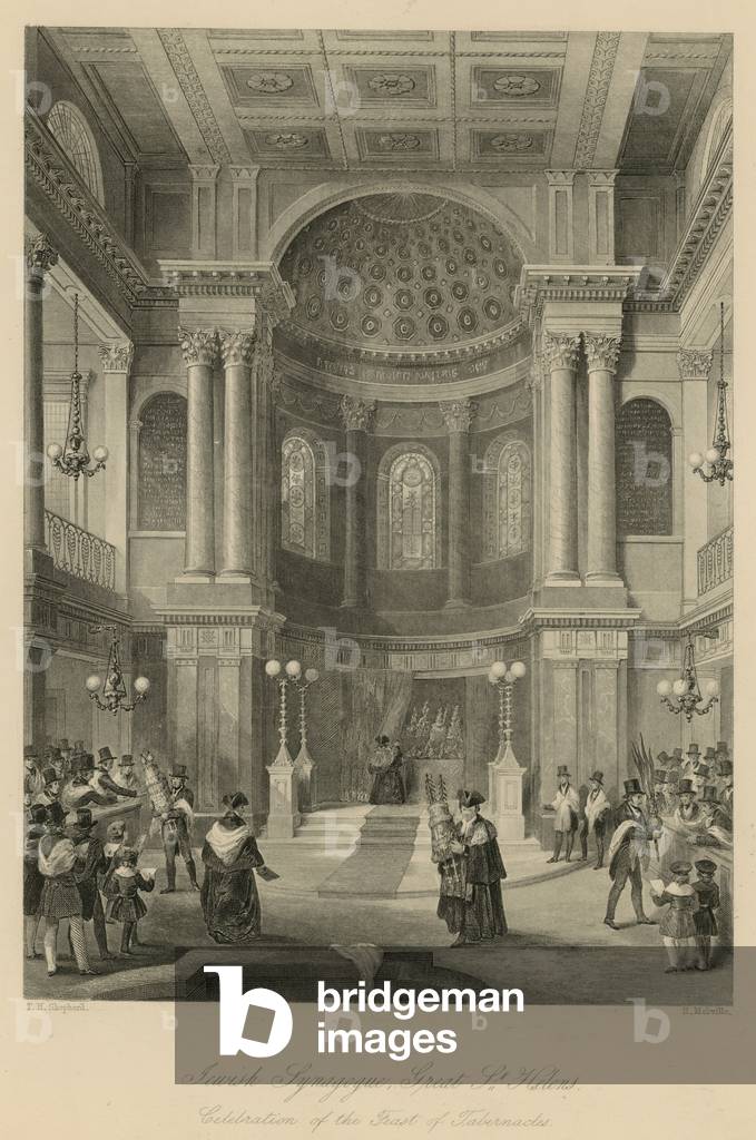 "Sinagoga ebraica" di Thomas Hosmer Shepherd, b/w