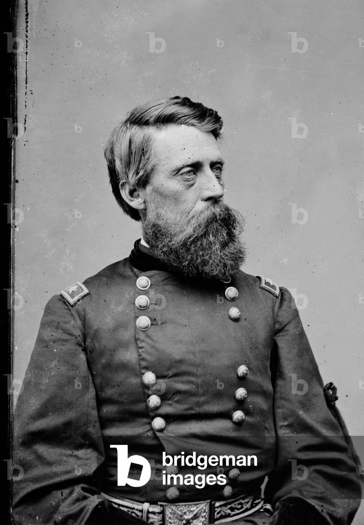 Bild von Fotografie "Jefferson Columbus Davis (1828-1879) amerikanischer Offizier" 1860, b/w