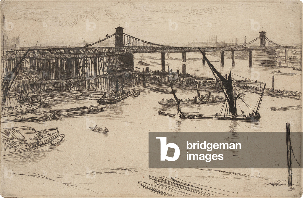 Old Hungerford Bridge, from The Thames, 1861(eau-forte et pointe sèche sur papier vergé)