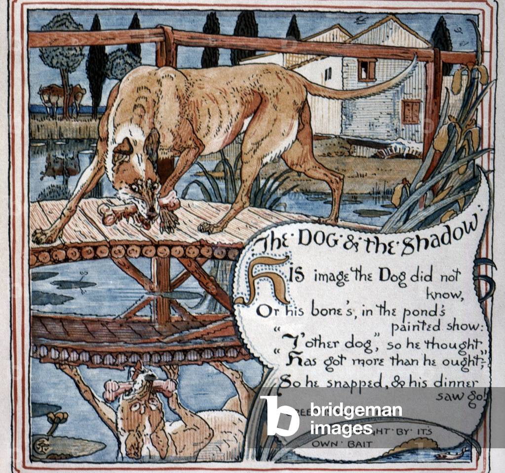 Image of CRANE DOG AND THE SHADOW Illustration by Walter Crane for by