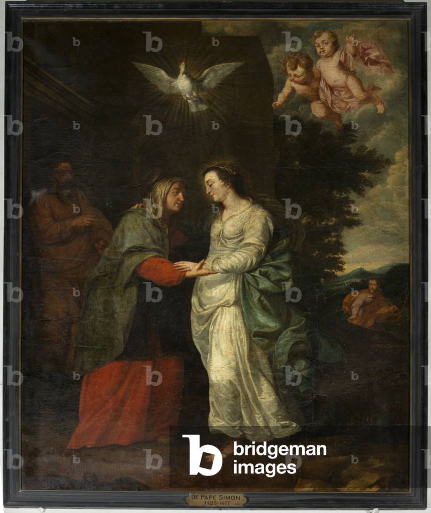 Immagine di Dipinto "Chiesa parrocchiale (Parochiekerk Sint-Eligius). Pittura. «Maria in visita a Elisabetta».