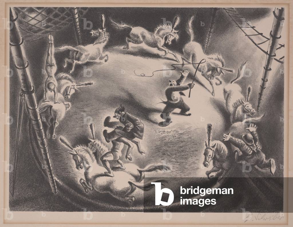 Immagine di Stampa "Tre pagliacci", 1944 di Georges Schreiber, b/w