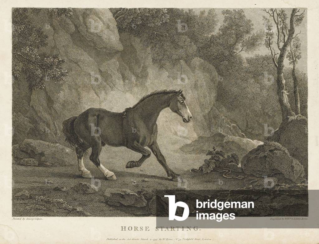 Avviamento di cavalli (incisione)