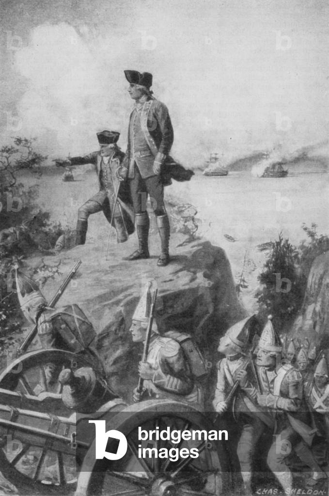 General Wolfe Blick auf Quebec (Litho)