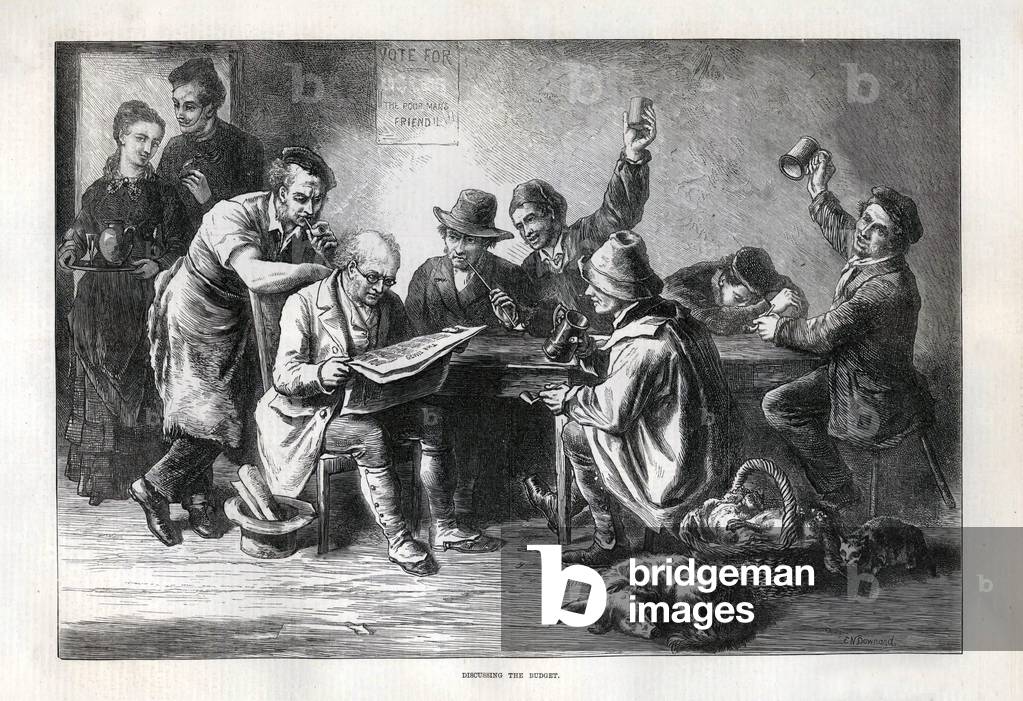 "Lektüre Zeitungen Pubs Inns NLI Magazine Plate" 1870