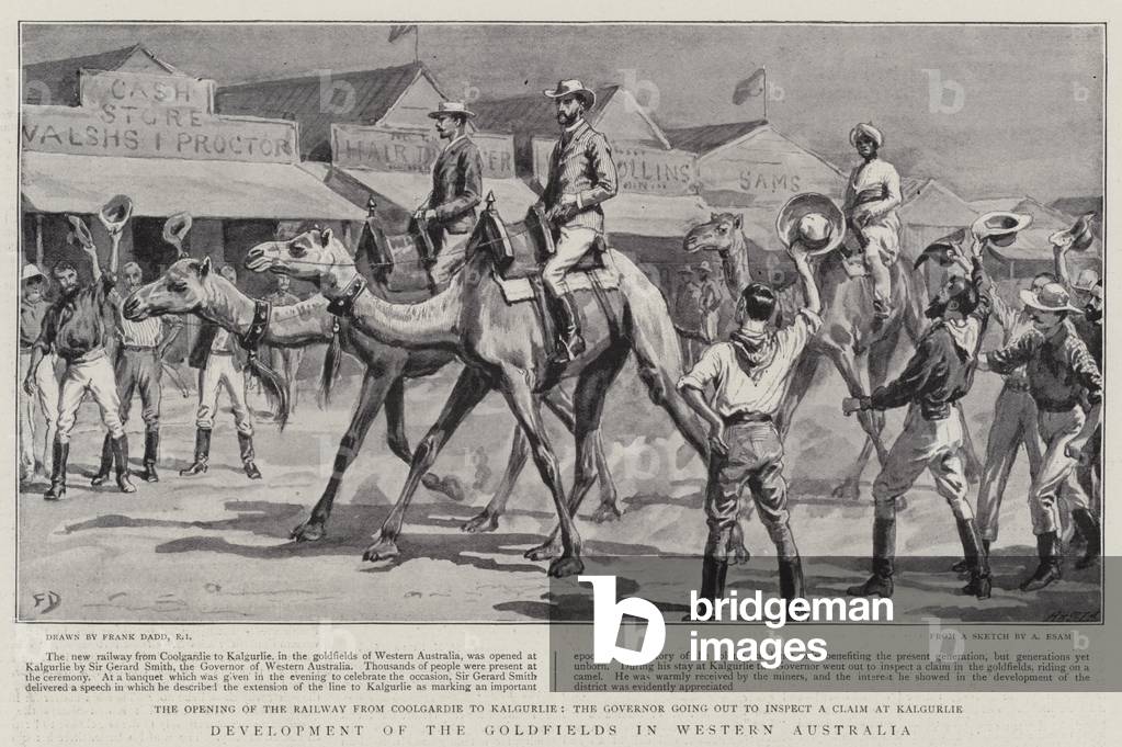 Immagine di Stampa "Sviluppo dei Goldfields in Australia Occidentale (lito)" di Frank Dadd