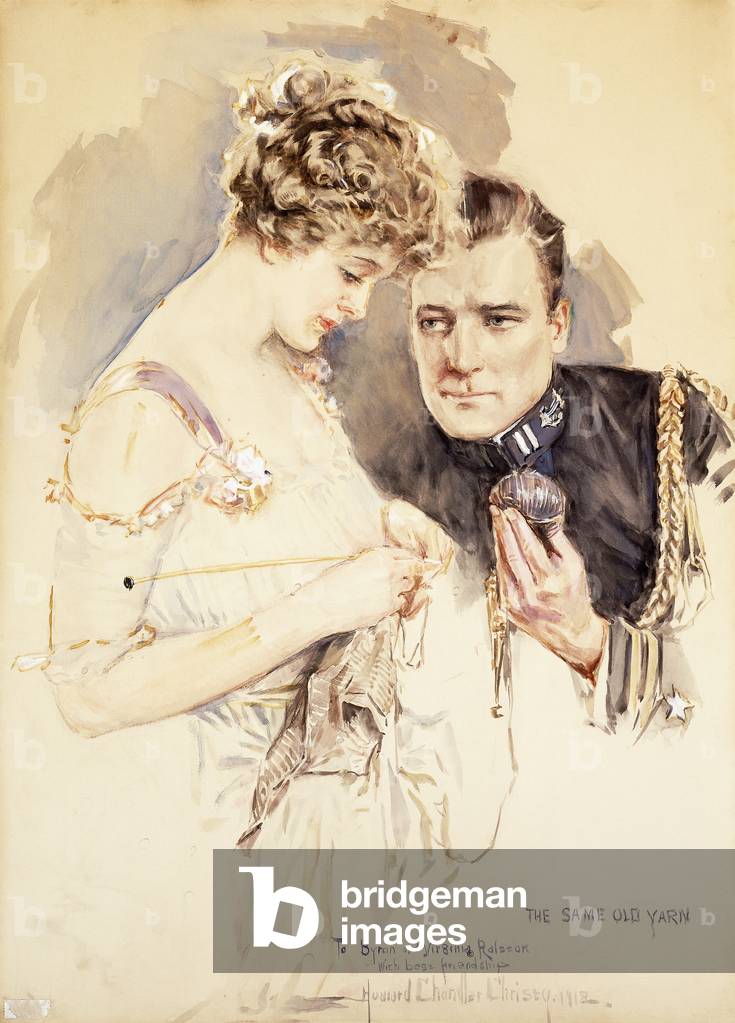 Immagine di Disegno "The Same Old Filato", 1918 di Howard Chandler Christy, b/w