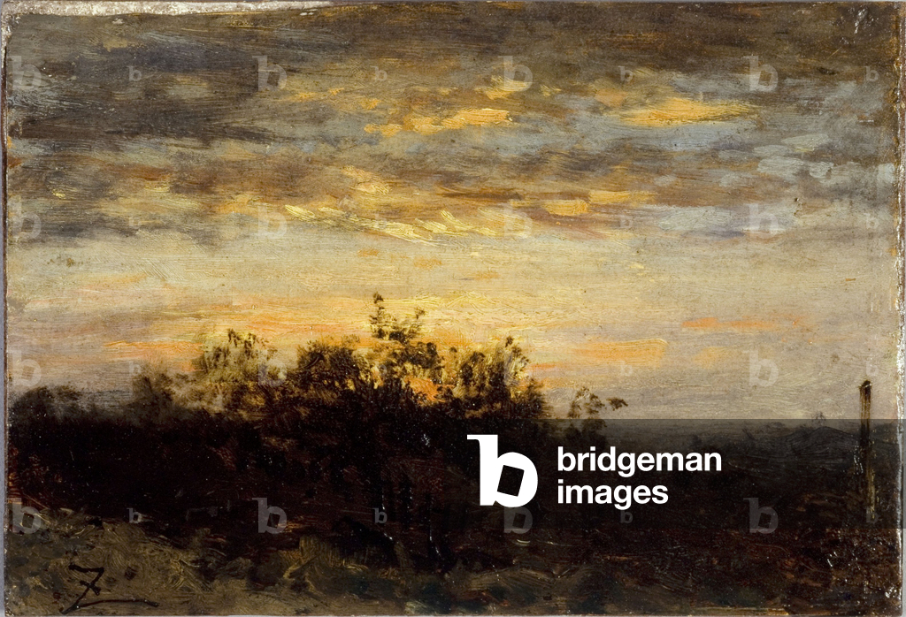 Tramonto, tra il 1850 e il 1860 (olio su legno)