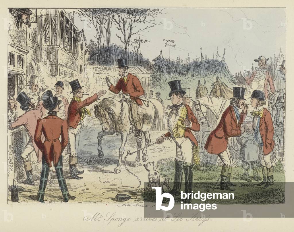 Bild von Gravur "John Leech Illustration für Mr. Sponge's Sporting Tour (farbige Gravur)" von John Leech