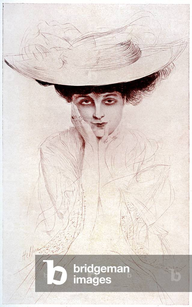 Immagine di Stampa "Ritratto della Contessa di Noailles" 1905 di Paul Cesar Helleu