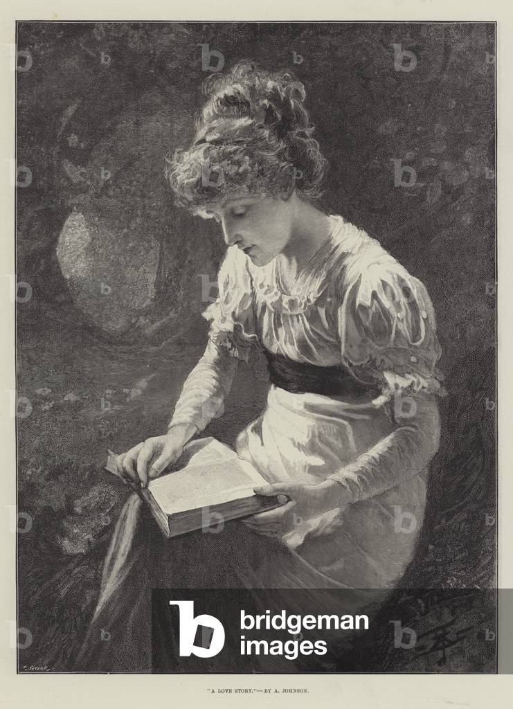 "Una storia d'amore (incisione)" 1893 di English School