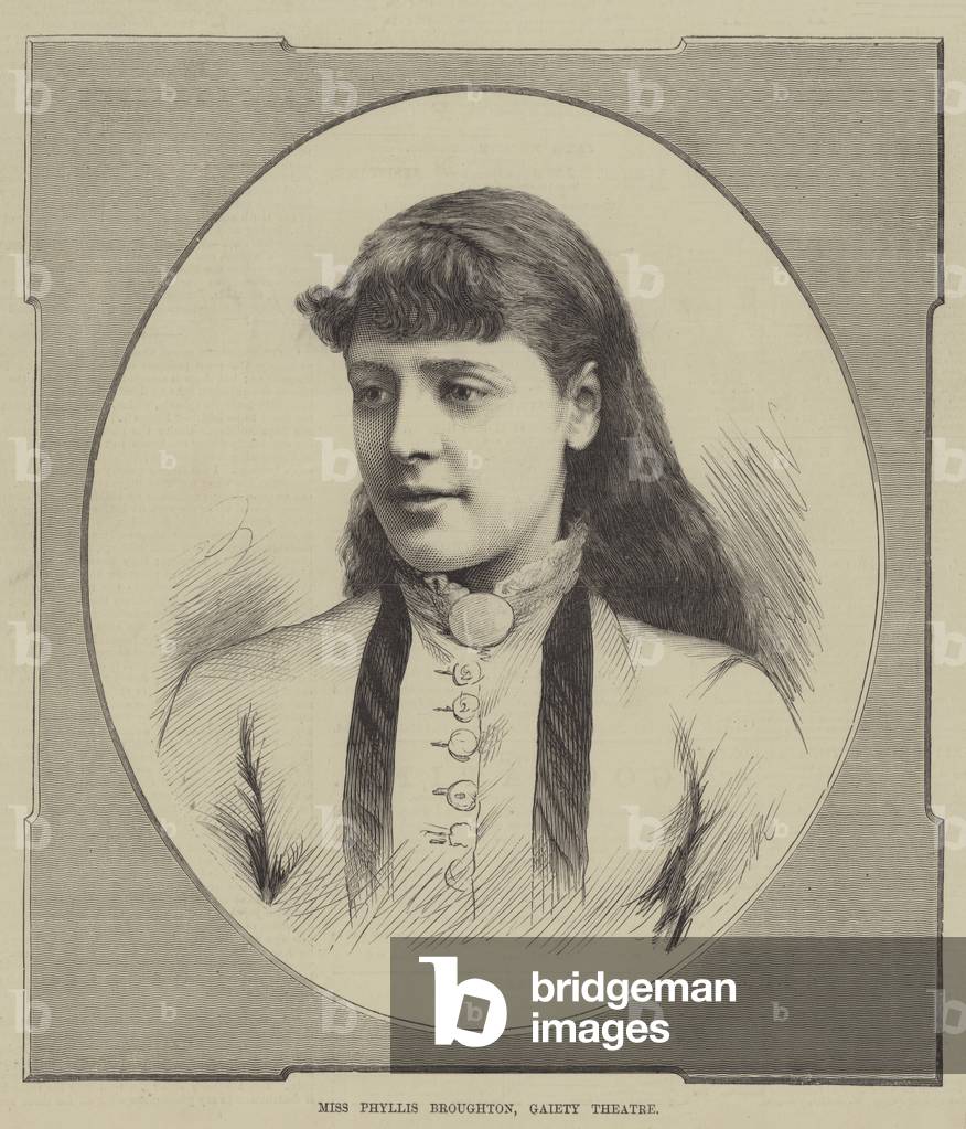 "Miss Phyllis Broughton" 1881 di English School, b/w