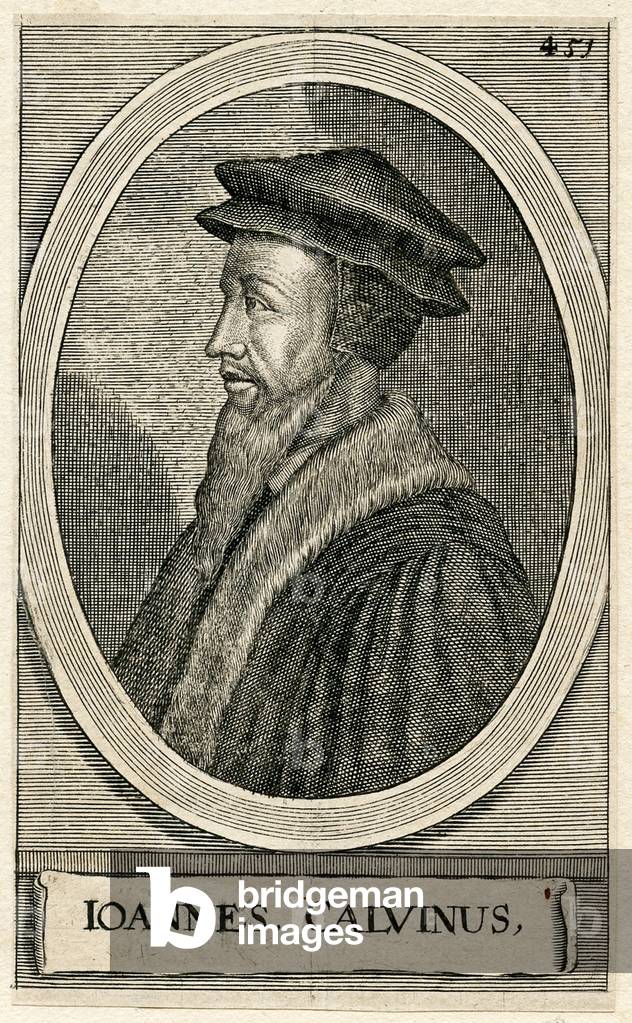 Immagine di Incisione "Ritratto del teologo francese Giovanni Calvin (incisione)" di French School