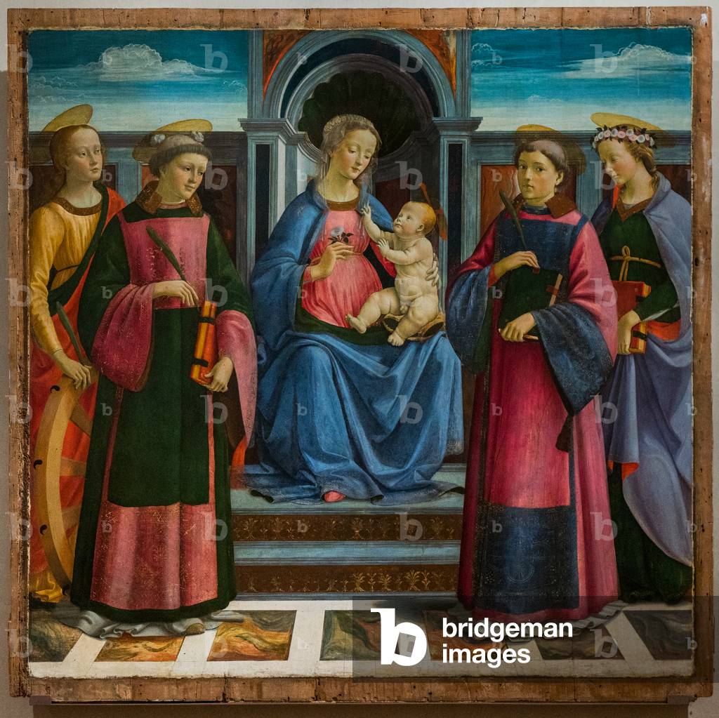 Renaissance - Gemälde: Nationalmuseum von San Matteo, Heilige Konversation - Madonna auf dem Thron unter den H