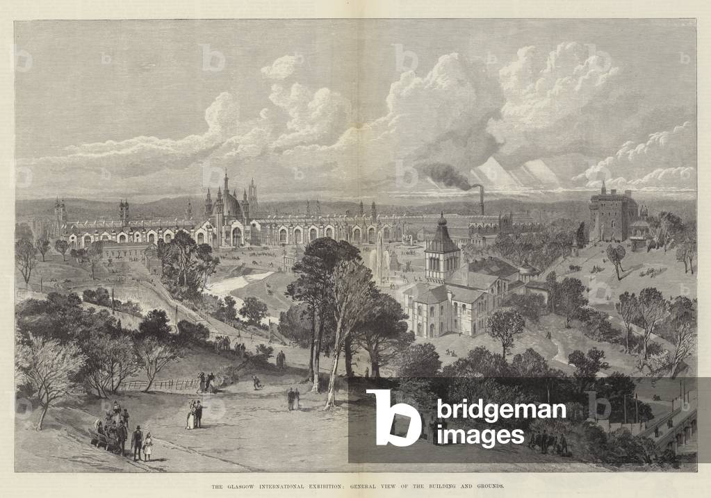 The Glasgow International Exhibition by English Artist, b/w