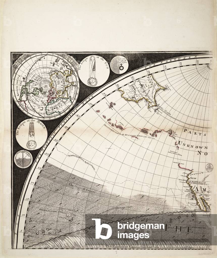 Image of A new and correct map of the world (section), c.1774 by Sayer ...