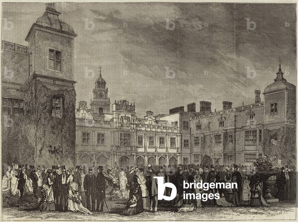 "Hatfield House (incisione)" di English School, b/w