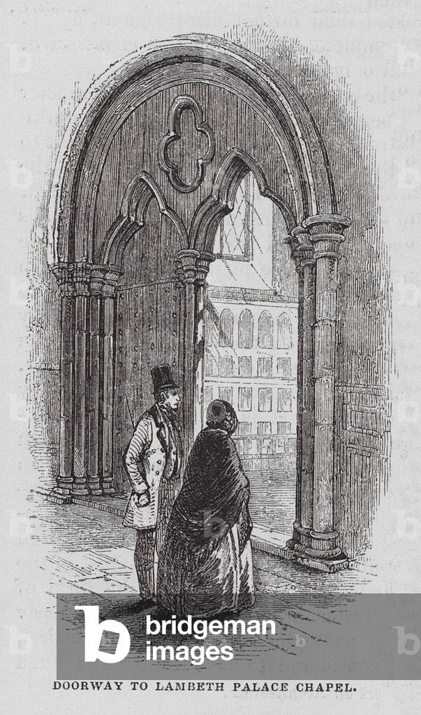 Porte de la chapelle du palais de Lambeth (gravure)