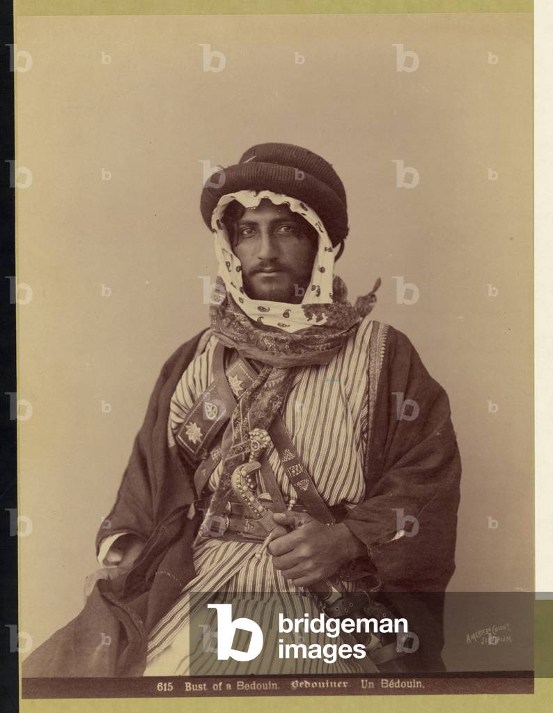 Büste eines Beduinen, Beduiner, 1900-10 (s/w Foto)