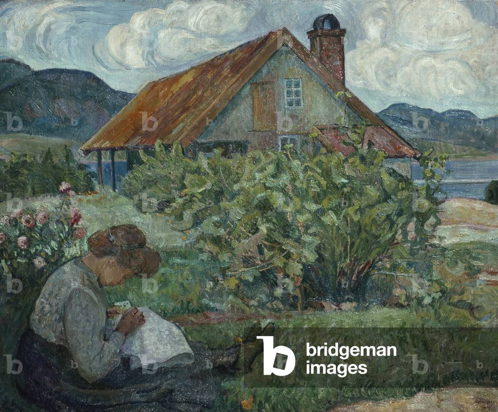 Gogga Nähen, 1911 (Öl auf Leinwand)