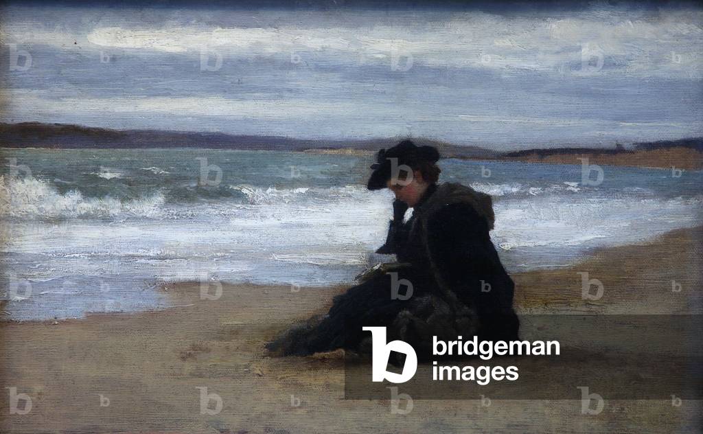 Sulla spiaggia, Bournemouth, Marzo 1882 (olio su tela)