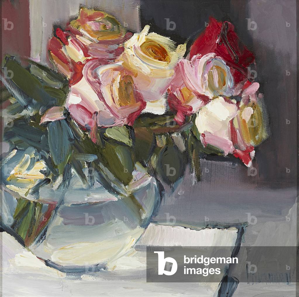 Roses from My Garden (olio su tavola)