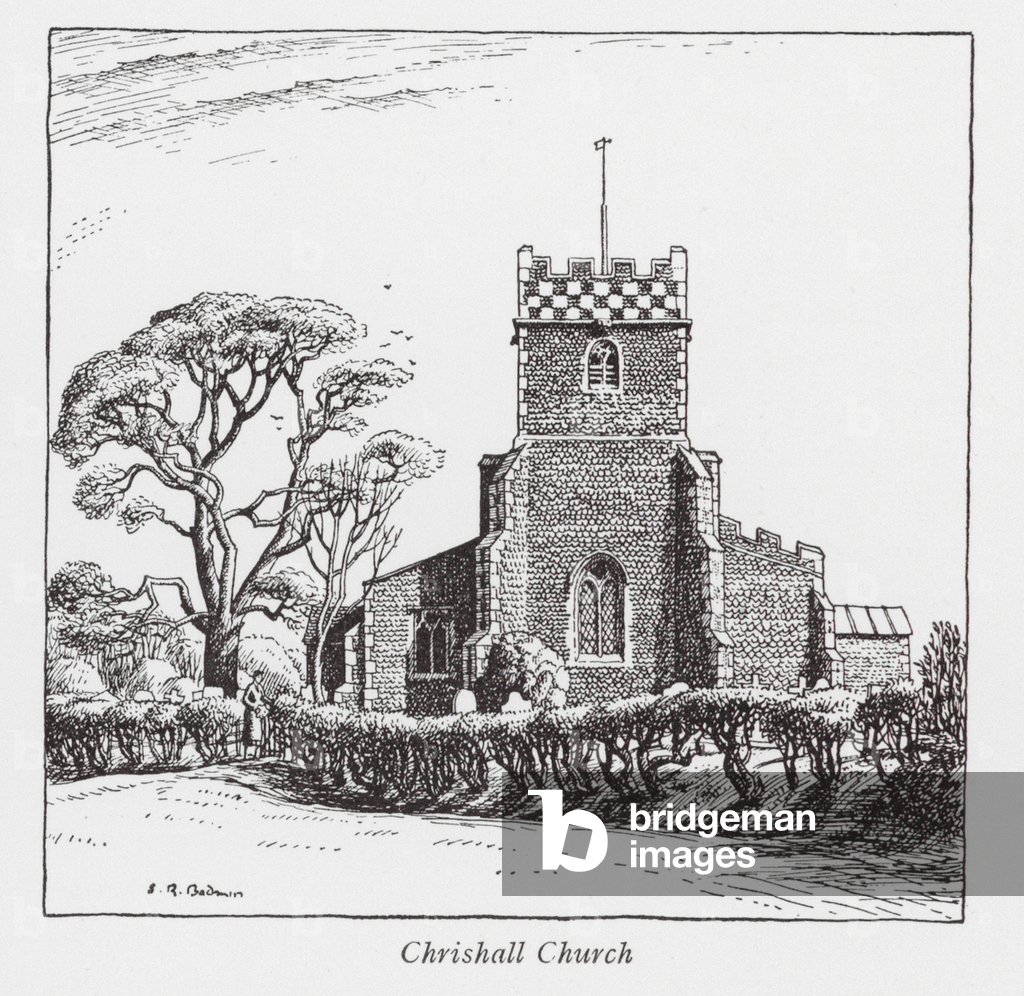 Immagine di Stampa "Chiesa di Chrishall (litografia)" 1901 di Stanley Roy Badmin