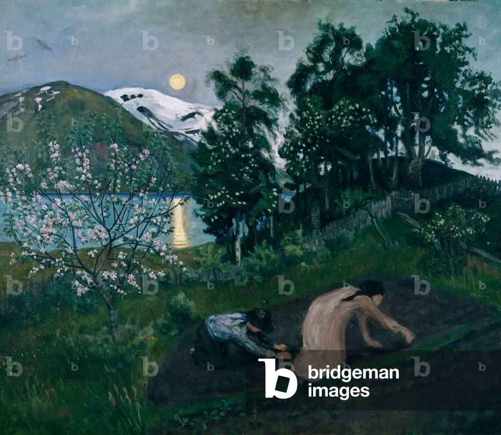 "Notte di primavera in giardino" 1909 di Nikolai Astrup