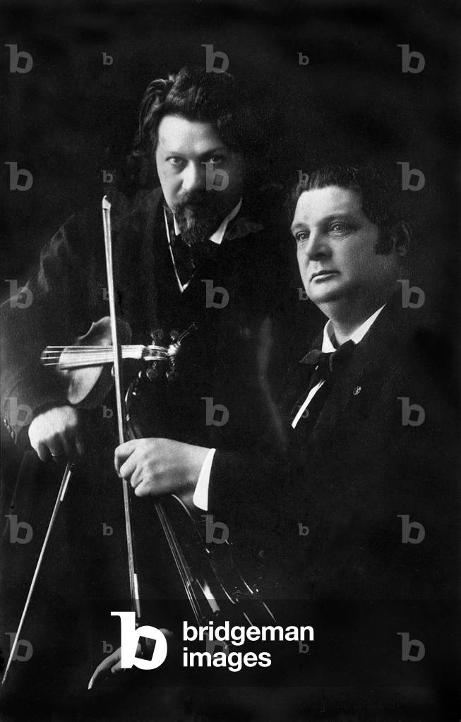 Bild von Fotografie "Michail Press & Eugene Ysaye" von unknown photographer, b/w