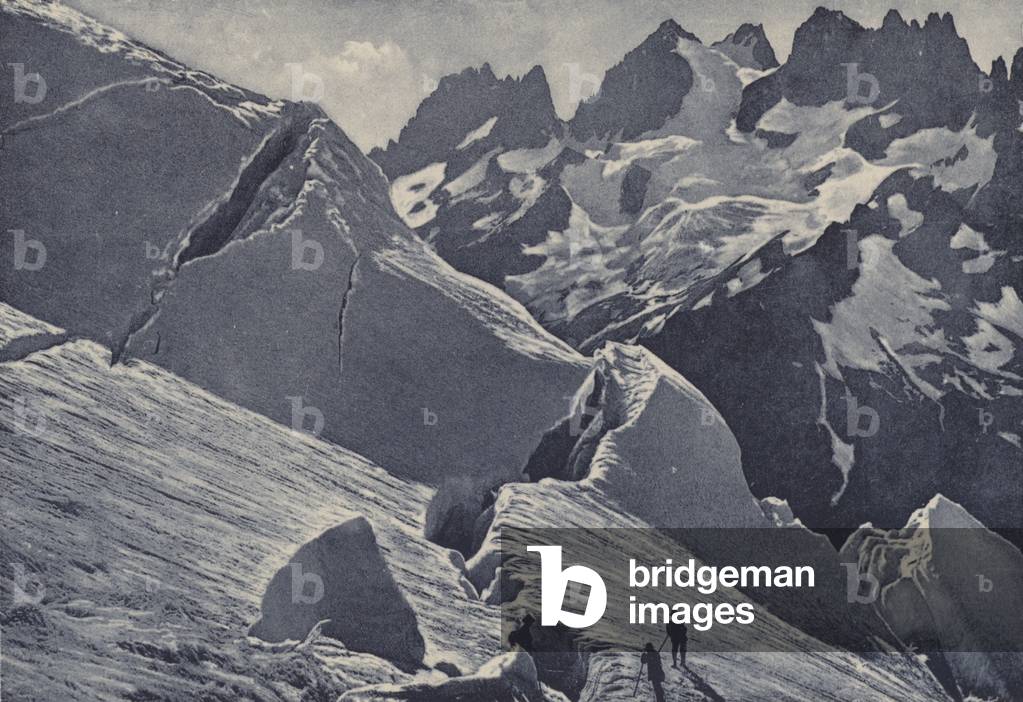 Massiccio del Pelvoux, Le glacier des Agneaux, La Grande Ruine, 3754m (foto in b/n)