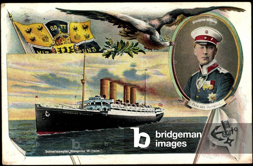 Piroscafo rapido Principe ereditario Guglielmo, ritratto, bandiera