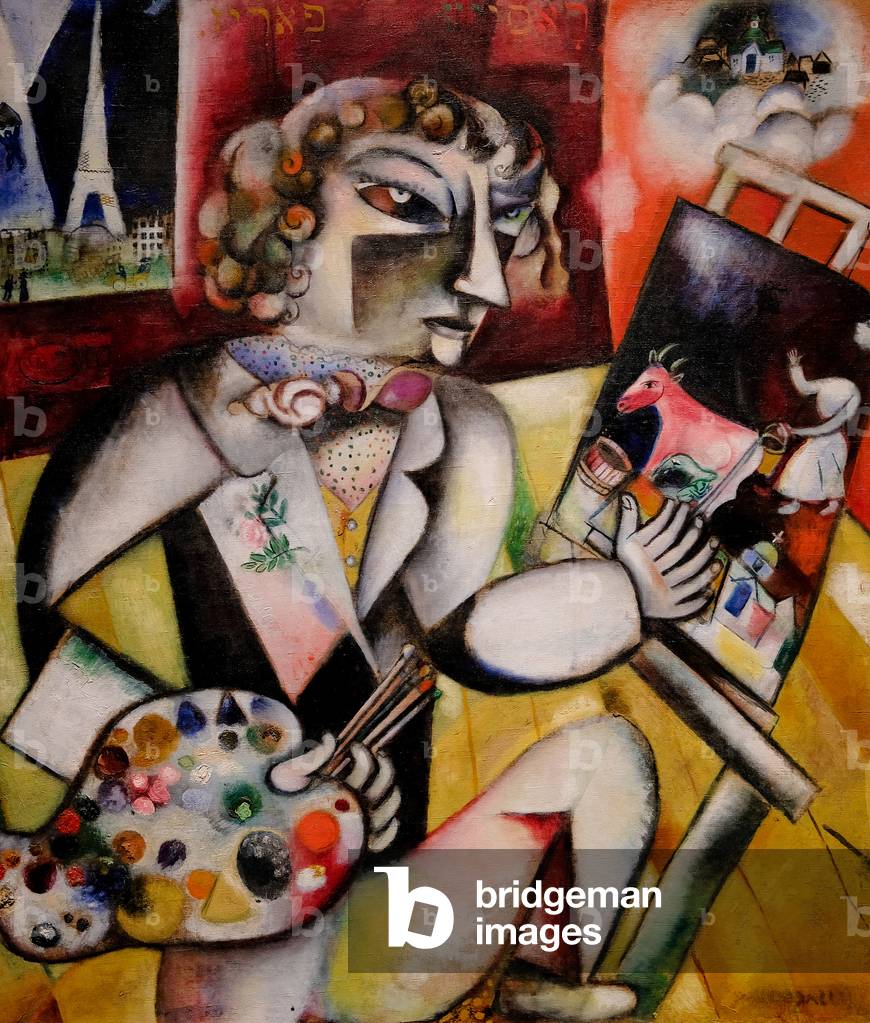 Immagine di Dipinto "autoritratto con sette dita" 1912 di Marc Chagall