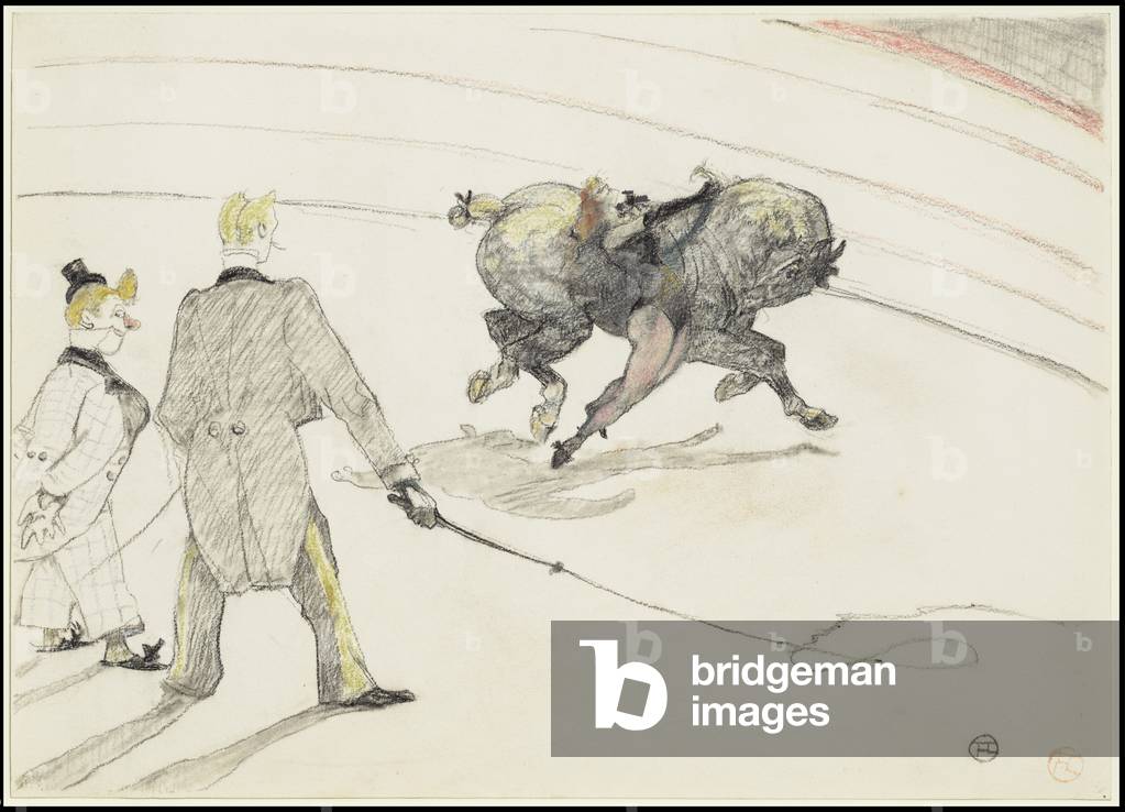 Im Zirkus: Akrobaten, 1899 (schwarze & farbige Kreide auf weißem Gewebepapier)