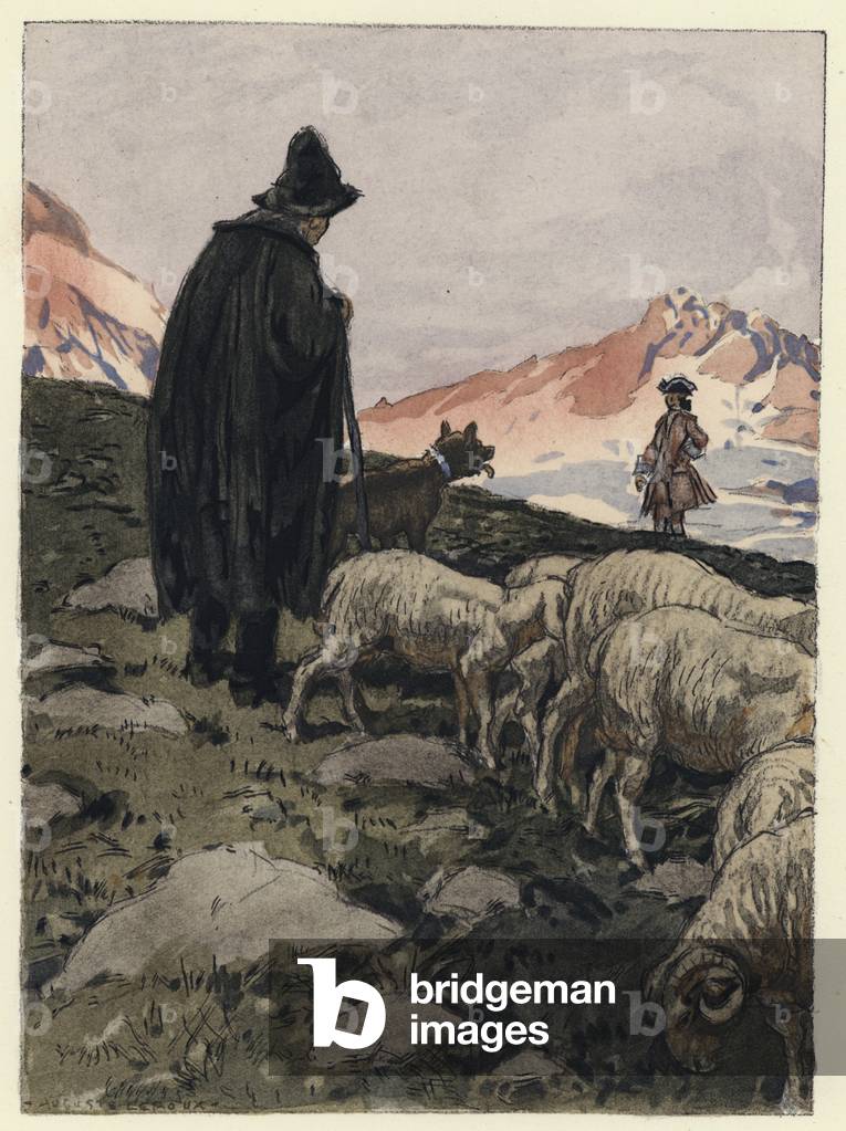 "Illustrazione per memorie di Casanova (colore lito)" di Jules Marie Auguste Leroux