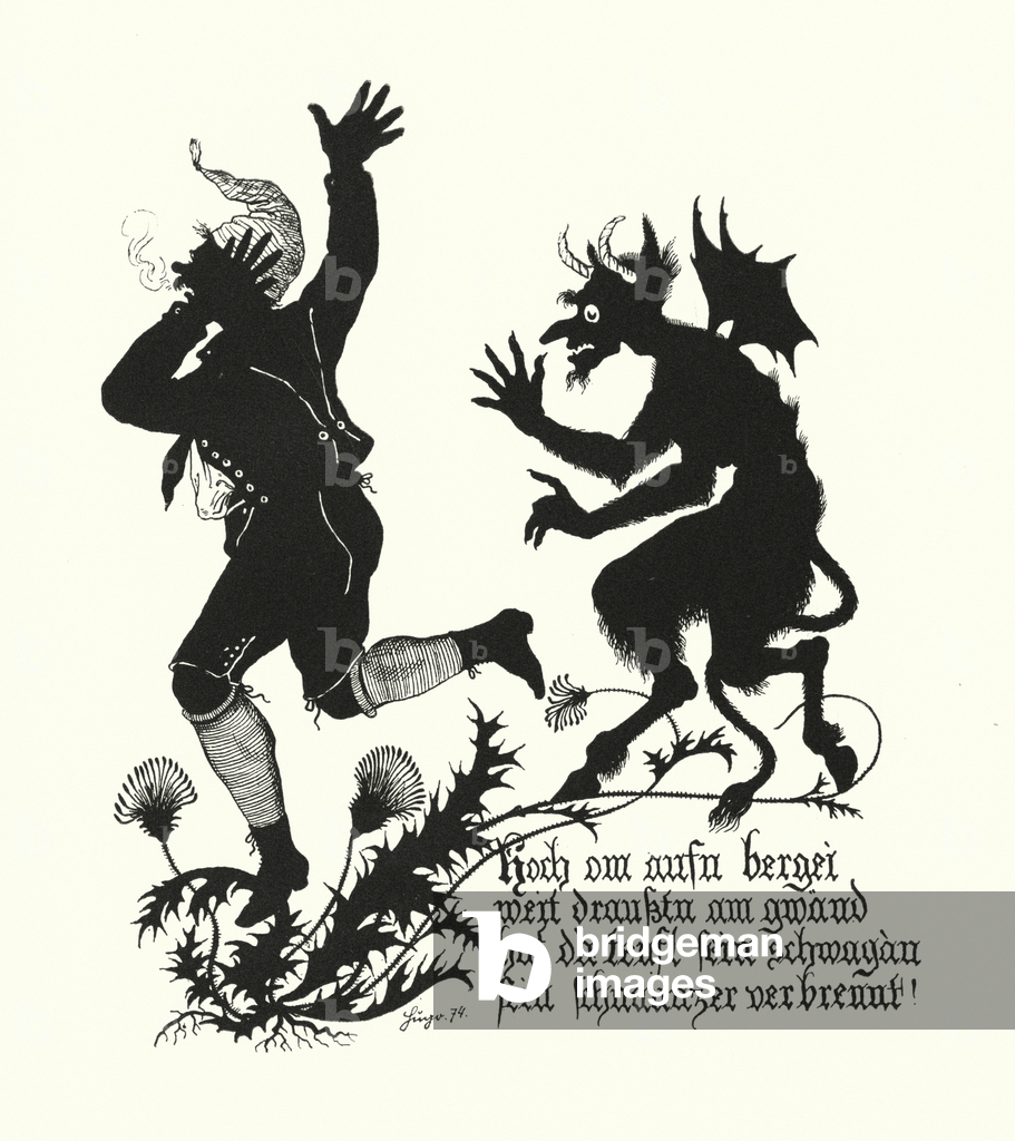 Bild von Druck "Scherenschnitt von Hugo Strohl (Litho)" 1801 von Hugo Gerard Strohl