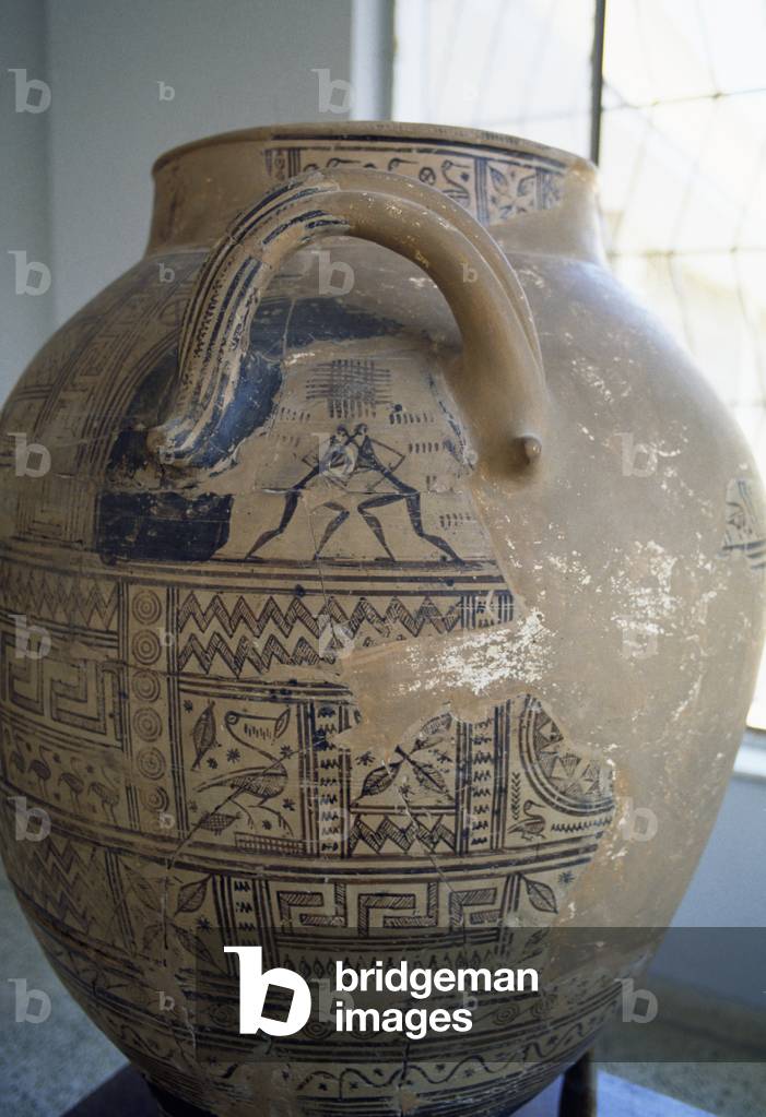 Image of Argive jar depicting figures of Odysseus and Ajax, Greek ...