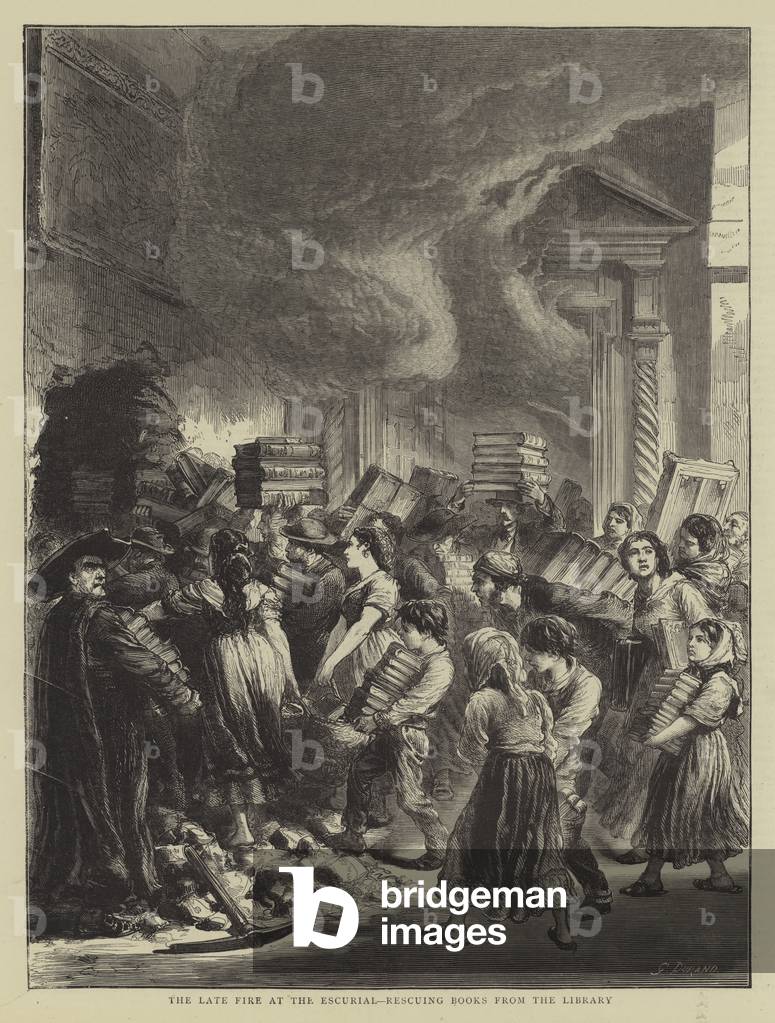 "il tardo fuoco al escuriale" di Godefroy Durand, b/w